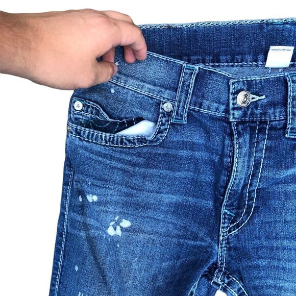 RARE True Religion Jeans Size 33 SKINNY BIG T Jupiter Rain Blue - Picture 11 of 14